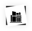 Gebäude mit Grafik-Elementen